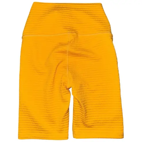 Carbon38 Women’s Size S Mustard Yellow Ribbed Jacquard Exercise Biker Shorts
