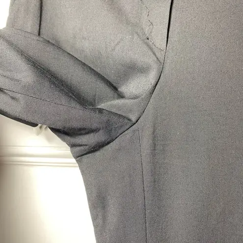 Emporio Armani Wool Blend Straight Leg Tailored Trousers Black Sz 4 Small