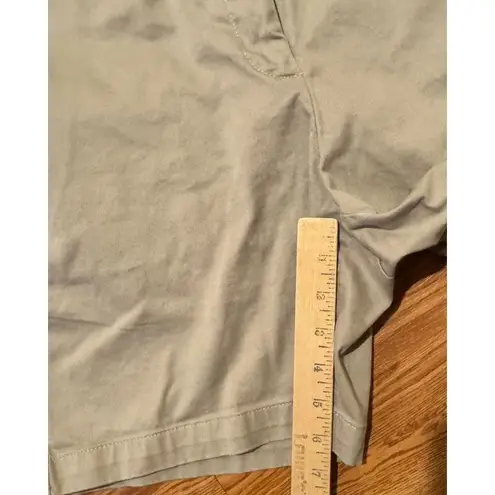 Lands' End Lands's End Fit 2 Shorts Women's Sz 12 Khaki Chino Flat Front Zip Cotton Blend