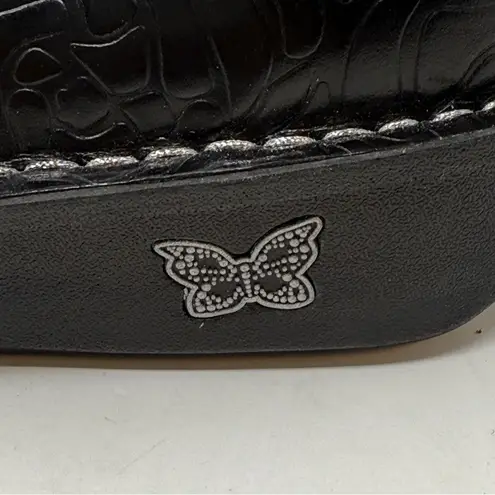 Alegria Deb 531 Debra Rose Embossed Black Leather Shoes Size 37