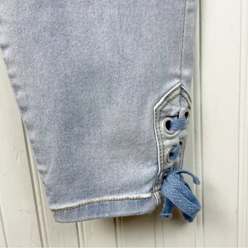 Gloria Vanderbilt Alexandra Skinny Jeans Ankle Tie Hem Light Wash Denim Size 8