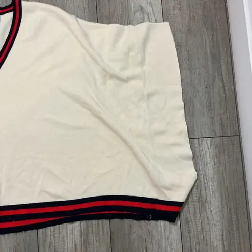 TUCKERNUCK Women OS Cream Camden Sweater Poncho Cozy Preppy Academia Kimono Red Size undefined