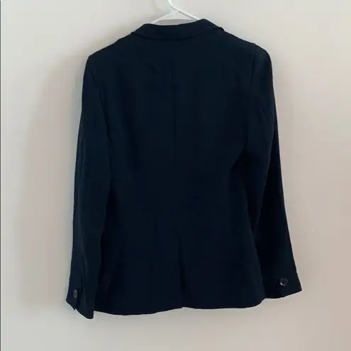 Max Mara navy 4 pocket blazer in crepe fabric