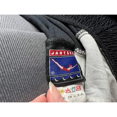 Jantzen  one piece swimsuit Vintage black textured gold buckles