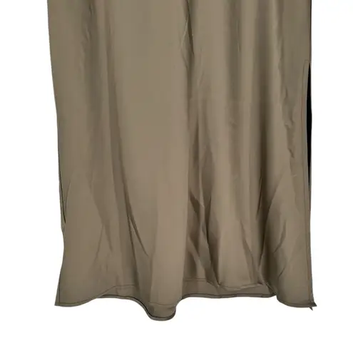 House of Harlow Olive Drab Satin Slip Skirt with Slit size Medium NWT Midi Green