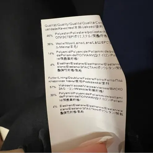 Hugo Boss BOSS Velivia black burgundy blue colorblock wool pencil skirt 10