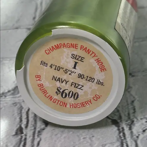 Burlington Champagne Bottle Novelty Sheer Pantyhose Navy Small 90lbs