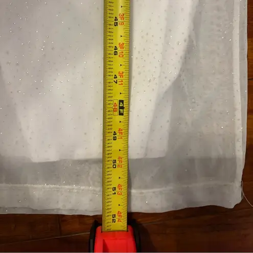 DEADSTOCK y2k white maxi cowl neck sequin dress sheet truffle sleeve glam size 8