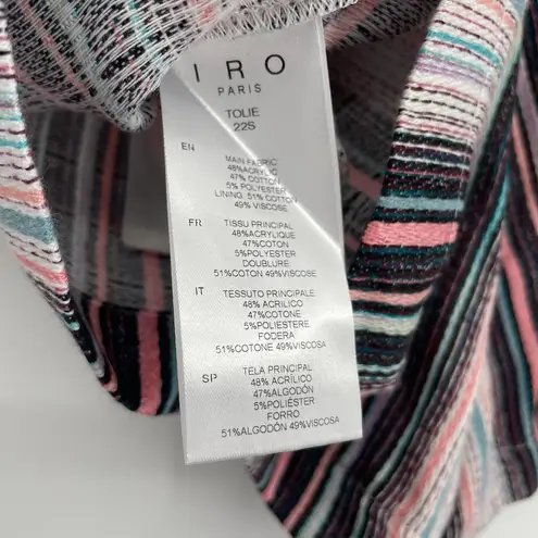 IRO NWT Tolie Pleat Front Short Stripe High-Waist Shorts Size 38