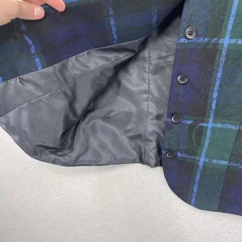 Pendleton Vest Skirt Set Womens 6 Green Blue Plaid Wool Petite Pleated Made USA