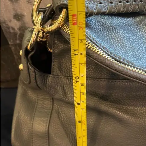 Onna Ehrlich Women's Gray Leather Tassel Hobo Bag