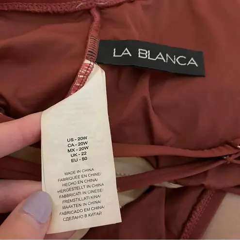 La Blanca Island Goddess One Shoulder Keyhole Tankini Top Size 20W