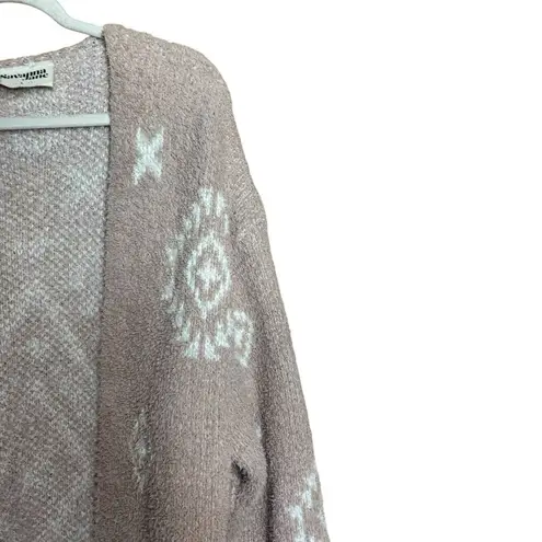 Savanna Jane Cardigan Womens Large Multicolor Boho Print Chunky Open Duster