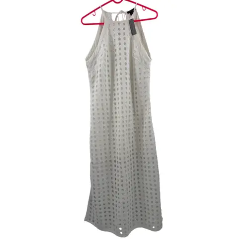 Anthropologie VINEET BAHL  Dress SZ Petite Medium NWT Eyelet Halter Bridal White