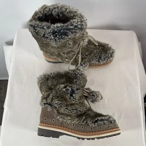 Sam Edelman  Blanche Fur Boot‎ in Grey Brown Size 8.5
