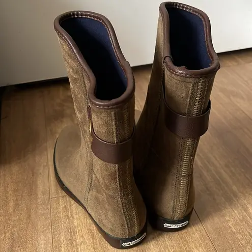 Charleston Shoe Co Legare Mid Calf Rain Boots Olive Brown Size 7 Green