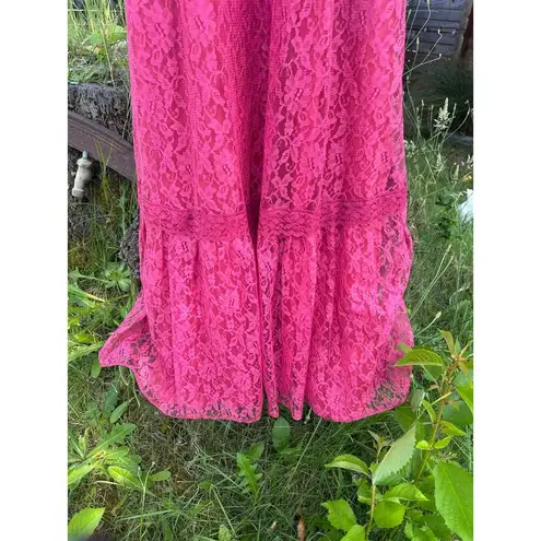 Vintage Lace Maxi Dress with Jacket Mauve Full Length Sundress Prom Size M/8 Pink Size M