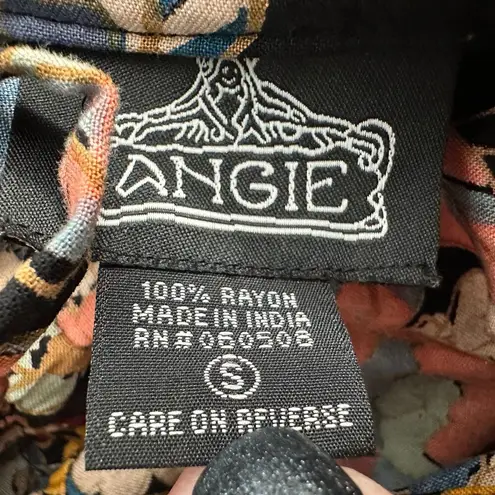 Angie  Flowy Boho Tiered Mini Dress Tunic Blouse Size Small