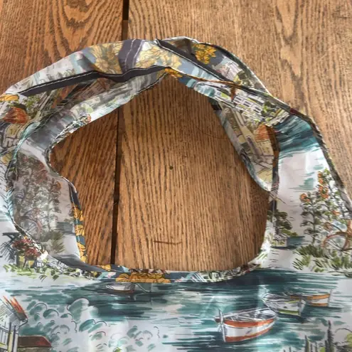 Johnny Was California New artsy printed retro nylon packable tote bag chic