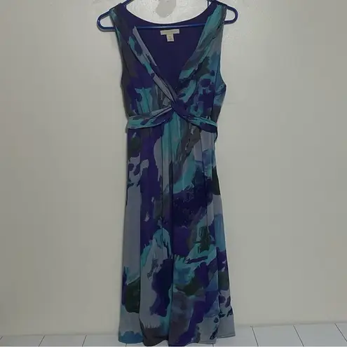 Jonathan Martin Multicolored Abstract Watercolor Print Sleeveless Dress Size 14