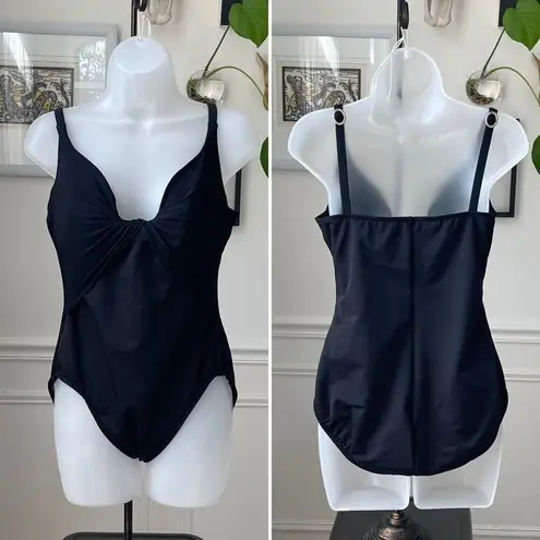 MiracleSuit Vintage 90s Black One Piece Swimsuit Union Label 14