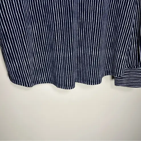 Adrianna Papell Adriana Papell Collared V Neck Knit Top Blouse Quiet Luxury Office Long Sleeve L