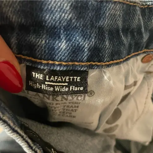 BLANK NYC  The Lafayette Jeans High Rise Wide Flare Straight Distressed- Size 27
