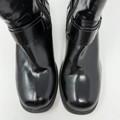 Dolce Vita Armonda Harness Biker Moto Boot Women's 8 Black Silver Mid