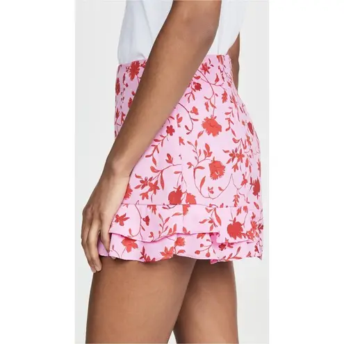 Likely Stevie Printed Flounce Floral High Rise Shorts Pink Red Women's Size 4