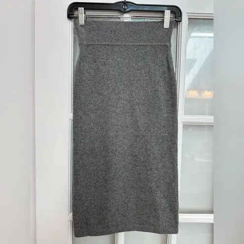 Enza Costa Gray Cashmere Midi Pencil Skirt in Thunder Grey Size XS