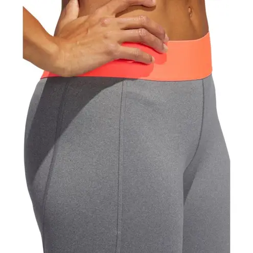 Adidas NWT  Alpha Skin 7/8 Training Leggings Dark Grey Heather/Signal Pink