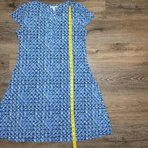 Dana Buchman  Women's Blue White Casual Short‎ Sleeve Dress Size Large