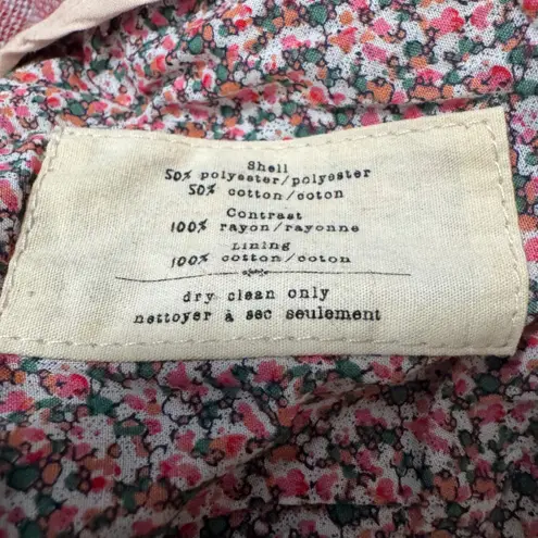 Cartonnier Pink Heathered Knit Blazer Jacket Women's XS Floral Lined Preppy