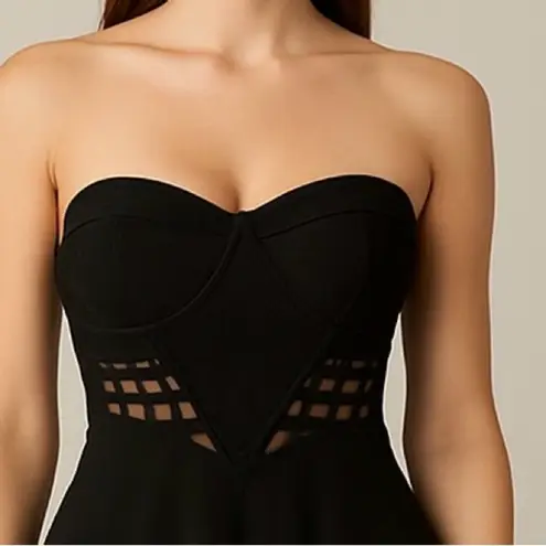 Gracia Black Asymmetrical Halter Cocktail Dress