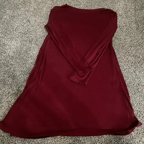 Red Loose Tunic Sweater Pullover long sleeve dress M Size M