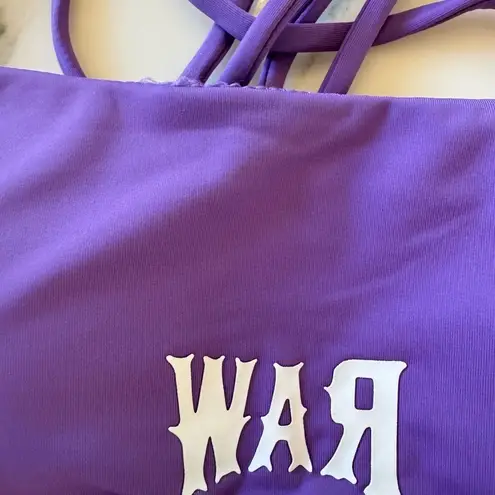 NWT Raw Gear Women’s War Logo Strappy Back Purple Sports Bra | XS CrossFit