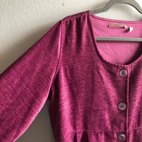 Soft Surroundings Jacket Pink Button Front Peplum Hem Sz XL EUC Comfort Classic