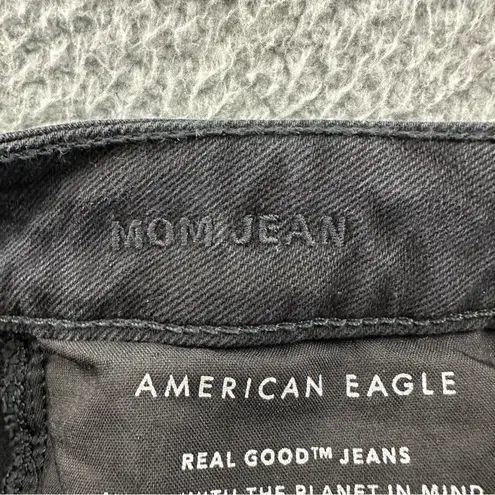 American Eagle NWT  Mom Jeans Destroyed Distressed Black Women's 6 x 27