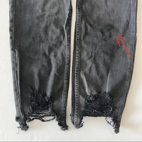 We The Free  Chewed Up Mid Rise Straight Leg Jeans Black Distressed 25