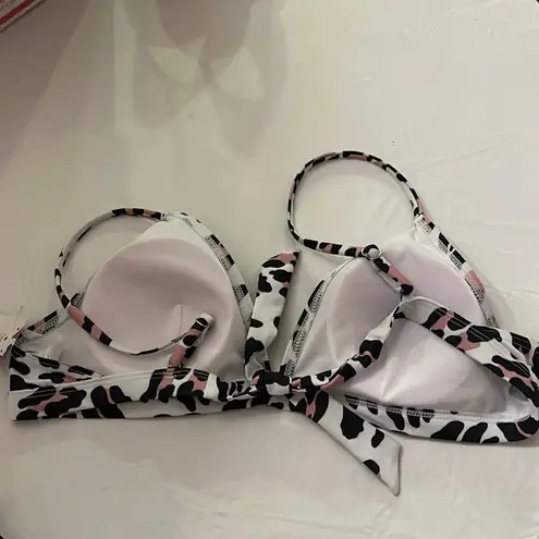 New Leopard Print Pink Black Bikini, Size Medium NWT White