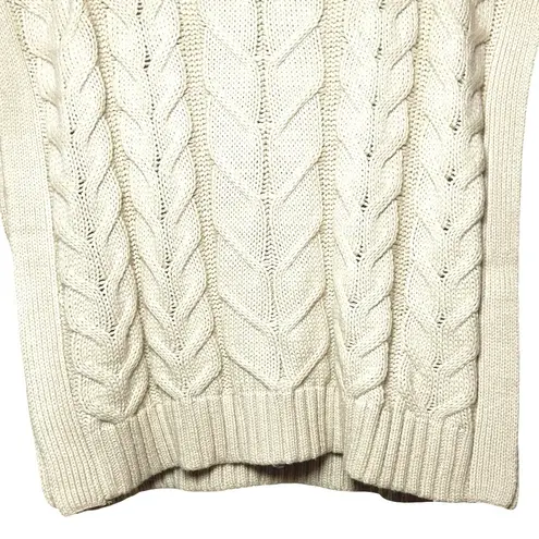 Anthropologie NWT  Women’s Cable Knit Turtleneck Sweater Vest Cream Size Large
