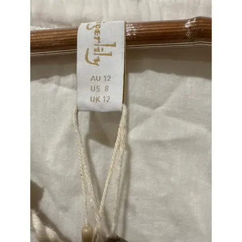 Tigerlily Gathered Embroidered Cotton-gauze Mini Dress Size 8