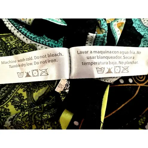 5th & Love 5th Love Large Turquoise Lime Green Black Printed Boho Dress Summer Vacation