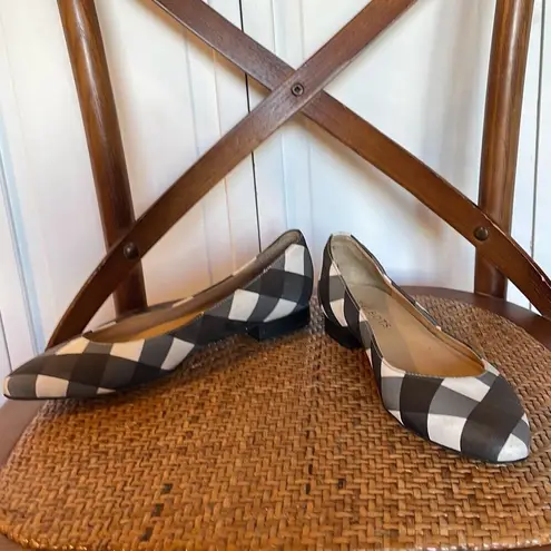 Talbots  black and white plaid Tartan flats size 6.5