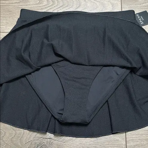 Spanx  Pique 13.5” High Rise Swim Skort Skirt Black Size Small