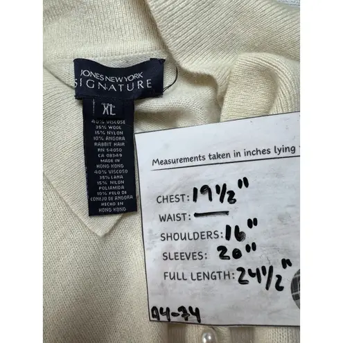 Jones New York  Womans Sweater Top  Beige  Wool/rabbit Hair  Long Sleeve SZ XL