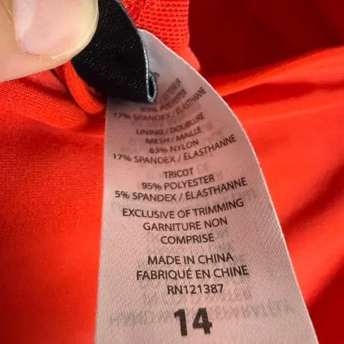 Yummie Athena Square Neck One Piece Swimsuit Red Size 14