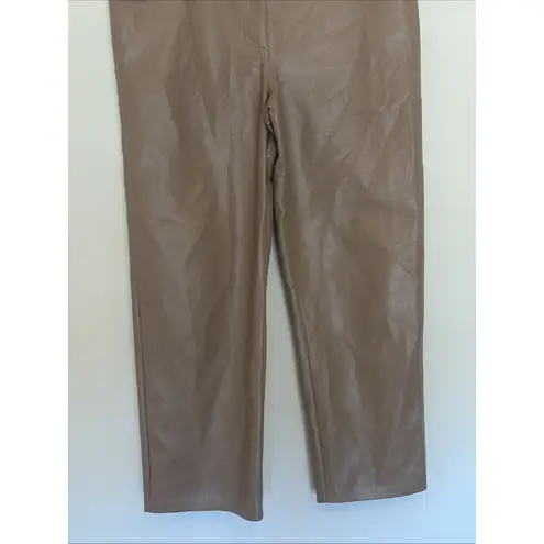 Wilfred  Brown‎ Tan The Melina Pant High-Waisted Vegan Leather Pants Womens 14