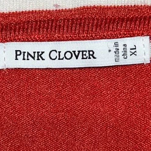 Pink Clover Womens Sweater Red Striped Scoop Neck Long Sleeve Pullover XL - Image 2