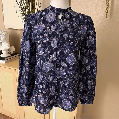 Derek Lam 10 CROSBY NWT Savannah Floral Puff Sleeve Button Front Blouse Size 2